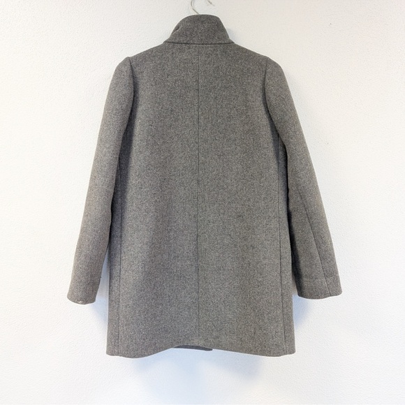 J.Crew City Coat Gray Wool Blend Stand Collar Minimalist Coat Size 2 - Picture 4 of 4